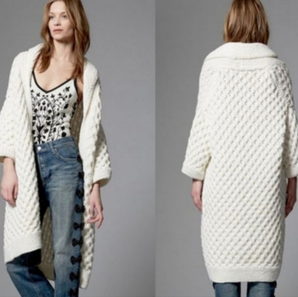 Kim Haller Sweaters - S-L Rare Kim Haller Heavy Knit Merino Wool Blend Open Front Cardigan